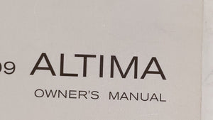 2009 Nissan Altima Owners Manual Book Guide OEM Used Auto Parts - Oemusedautoparts1.com