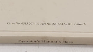 2009 Mercedes-Benz S500 Owners Manual Book Guide OEM Used Auto Parts - Oemusedautoparts1.com