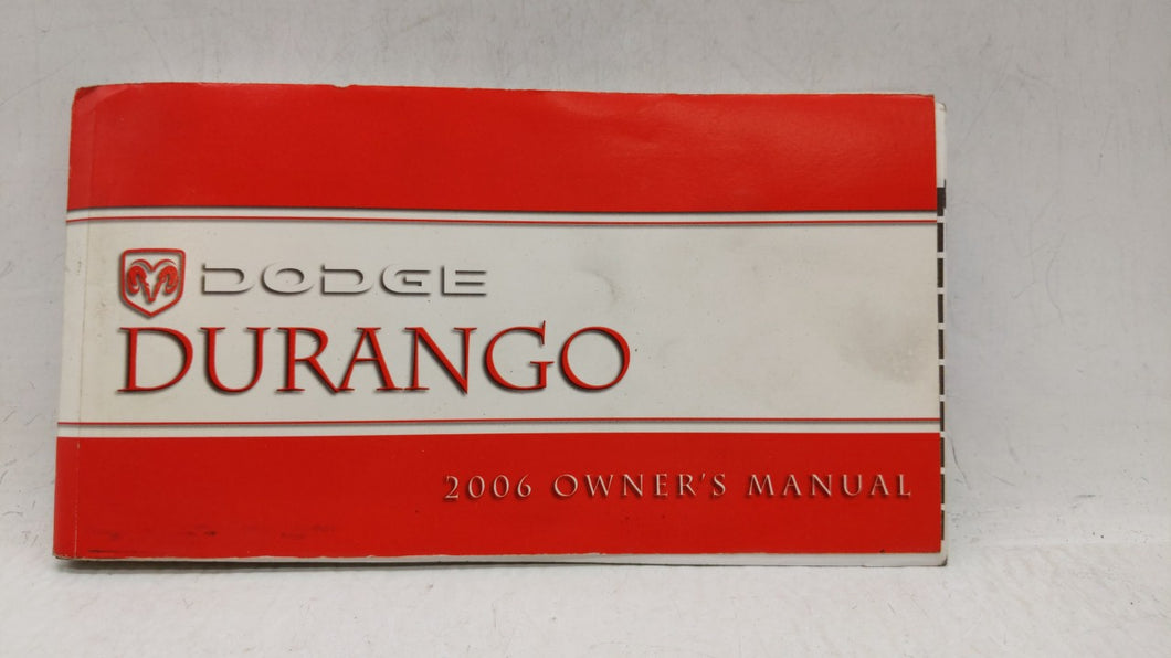 2006 Dodge Durango Owners Manual Book Guide OEM Used Auto Parts - Oemusedautoparts1.com