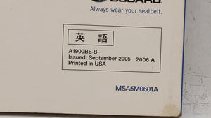 2006 Subaru Impreza Owners Manual Book Guide OEM Used Auto Parts - Oemusedautoparts1.com