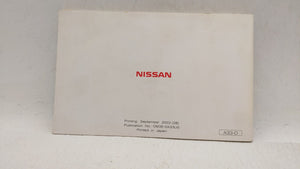 2003 Nissan Maxima Owners Manual Book Guide P/N:0M3E-0A33U0 OEM Used Auto Parts - Oemusedautoparts1.com