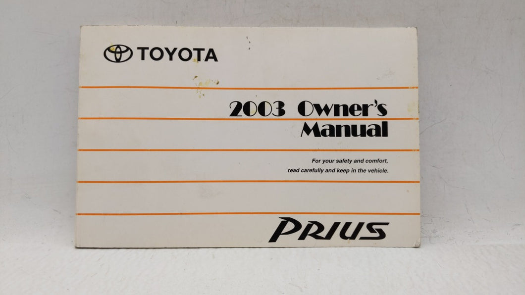 2003 Toyota Prius Owners Manual Book Guide OEM Used Auto Parts - Oemusedautoparts1.com