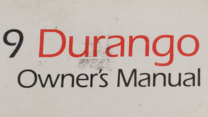 1999 Dodge Durango Owners Manual Book Guide OEM Used Auto Parts - Oemusedautoparts1.com