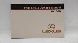 2000 Lexus Rx300 Owners Manual Book Guide OEM Used Auto Parts