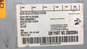 2009 Saturn Aura Radio AM FM Cd Player Receiver Replacement P/N:25833954 Fits OEM Used Auto Parts - Oemusedautoparts1.com