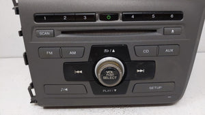 2012 Honda Civic Radio AM FM Cd Player Receiver Replacement P/N:39100-TR0-A315-M1 Fits OEM Used Auto Parts - Oemusedautoparts1.com