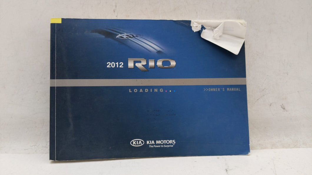 2012 Kia Rio Owners Manual Book Guide OEM Used Auto Parts