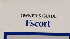 1999 Ford Escort Owners Manual Book Guide OEM Used Auto Parts - Oemusedautoparts1.com