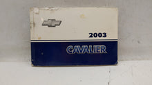 2003 Chevrolet Cavalier Owners Manual Book Guide OEM Used Auto Parts - Oemusedautoparts1.com