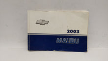 2003 Chevrolet Malibu Owners Manual Book Guide OEM Used Auto Parts