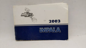 2003 Chevrolet Impala Owners Manual Book Guide OEM Used Auto Parts