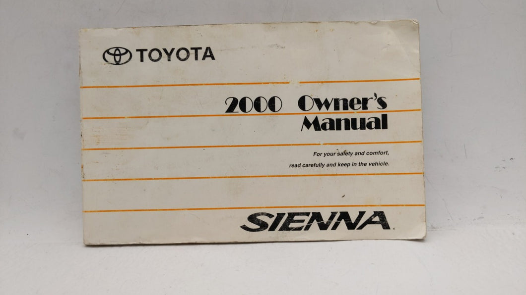 2000 Toyota Sienna Owners Manual Book Guide OEM Used Auto Parts - Oemusedautoparts1.com