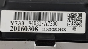 2014-2016 Kia Forte Instrument Cluster Speedometer Gauges P/N:94021-A7330 Fits 2014 2015 2016 OEM Used Auto Parts - Oemusedautoparts1.com