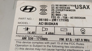 2013 Hyundai Genesis Radio AM FM Cd Player Receiver Replacement P/N:96180-2M117YHG Fits OEM Used Auto Parts - Oemusedautoparts1.com