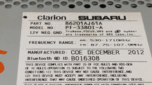 2012-2014 Subaru Legacy Am Fm Reproductor de CD Radio Receptor 257488