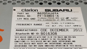 2012-2014 Subaru Legacy Radio AM FM Cd Player Receiver Replacement P/N:86201AJ65A 86201AJ61A Fits 2012 2013 2014 OEM Used Auto Parts