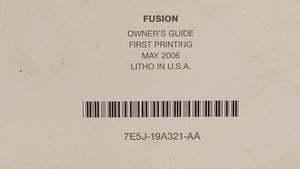 2007 Ford Fusion Owners Manual Book Guide OEM Used Auto Parts