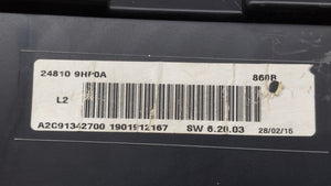 2015 Nissan Altima Instrument Cluster Speedometer Gauges P/N:24810 9HP0A B4 24810 9HP0A Fits OEM Used Auto Parts - Oemusedautoparts1.com