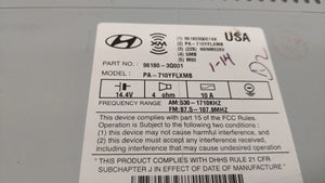 2011 Hyundai Sonata Radio AM FM Cd Player Receiver Replacement P/N:96180-3Q000 961803Q000 Fits OEM Used Auto Parts - Oemusedautoparts1.com