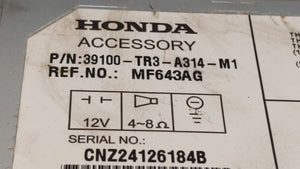 2013 Honda Civic Radio AM FM Cd Player Receiver Replacement P/N:78260-TR0-A130-M1 39100-TR3-A314-M1 Fits OEM Used Auto Parts - Oemusedautoparts1.com