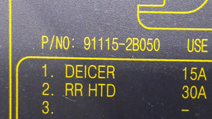 2010-2012 Hyundai Santa Fe Fusebox Fuse Box Panel Relay Module P/N:91115-2B050 91950-2B710 Fits 2010 2011 2012 OEM Used Auto Parts - Oemusedautoparts1.com