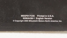 2005 Mitsubishi Galant Owners Manual Book Guide OEM Used Auto Parts