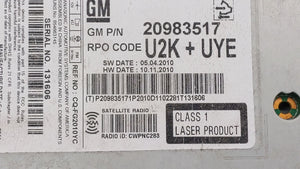 2011-2012 Buick Regal Radio AM FM Cd Player Receiver Replacement P/N:20983517 20907419 Fits 2010 2011 2012 OEM Used Auto Parts - Oemusedautoparts1.com