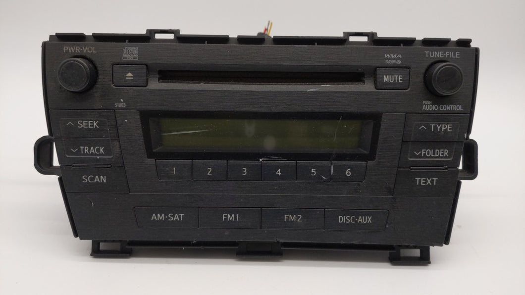 2010-2011 Toyota Prius Radio AM FM Cd Player Receiver Replacement P/N:84567687 86120-47290 Fits 2010 2011 OEM Used Auto Parts - Oemusedautoparts1.com