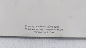 2006 Nissan Sentra Owners Manual Book Guide OEM Used Auto Parts