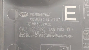 2010-2014 Subaru Legacy Fusebox Fuse Box Panel Relay Module P/N:MB102801B MB503202B Fits 2010 2011 2012 2013 2014 OEM Used Auto Parts - Oemusedautoparts1.com