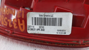 2013-2016 Chevrolet Malibu Tail Light Assembly Passenger Right OEM P/N:22871116 22907312 Fits 2013 2014 2015 2016 OEM Used Auto Parts - Oemusedautoparts1.com