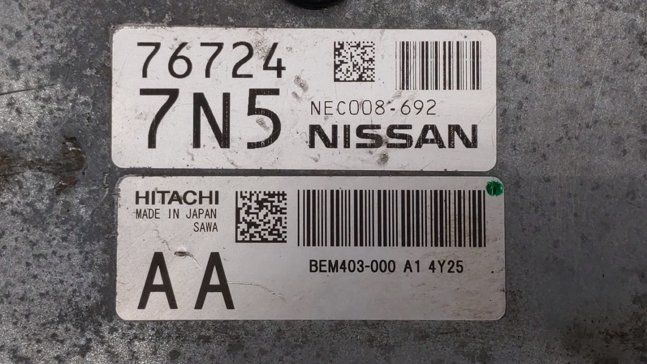 2015-2017 Nissan Rogue PCM Engine Computer ECU ECM PCU OEM P/N:BEM403-000 A1 ETC82-113N A1 Fits 2015 2016 2017 OEM Used Auto Parts - Oemusedautoparts1.com