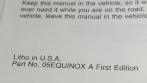 2005 Chevrolet Equinox Owners Manual Book Guide OEM Used Auto Parts