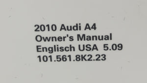 2010 Audi A4 Owners Manual Book Guide OEM Used Auto Parts