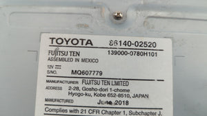 2017-2018 Toyota Corolla Radio AM FM Cd Player Receiver Replacement P/N:86140-02521 86140-02520 Fits 2017 2018 OEM Used Auto Parts - Oemusedautoparts1.com