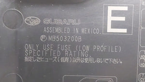 2010-2014 Subaru Legacy Fusebox Fuse Box Panel Relay Module P/N:MB102801B MB503202B Fits 2010 2011 2012 2013 2014 OEM Used Auto Parts - Oemusedautoparts1.com