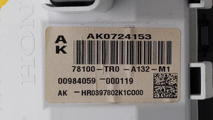 2012-2015 Honda Civic Instrument Cluster Speedometer Gauges P/N:78200-TR3-A212-M1 78200-TR0-A410-M1 Fits 2012 2013 2014 2015 OEM Used Auto Parts - Oemusedautoparts1.com