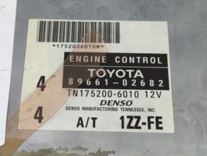 2000 Toyota Corolla PCM Engine Computer ECU ECM PCU OEM P/N:89661-02682 Fits OEM Used Auto Parts
