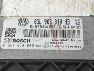 2011-2014 Volkswagen Jetta PCM Engine Computer ECU ECM PCU OEM P/N:03L 906 019 HB Fits 2011 2012 2013 2014 OEM Used Auto Parts