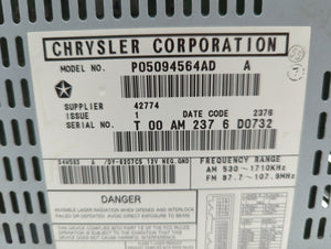 2004-2008 Chrysler Pacifica Radio AM FM Cd Player Receiver Replacement P/N:P05094564AB P05094564AD Fits 2004 2005 2006 2007 2008 OEM Used Auto Parts