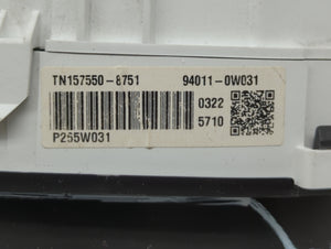 2010-2012 Hyundai Santa Fe Instrument Cluster Speedometer Gauges P/N:94011-0W030CA 94011-0W031 Fits 2010 2011 2012 OEM Used Auto Parts