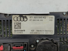 2009-2012 Audi A4 Climate Control Module Temperature AC/Heater Replacement P/N:8T1 820 043 AK 8T1 820 043 AL Fits OEM Used Auto Parts