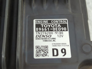 2017-2018 Toyota Highlander PCM Engine Computer ECU ECM PCU OEM P/N:89661-0ED90 Fits 2017 2018 OEM Used Auto Parts