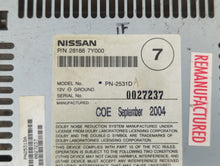 2005 Nissan Maxima Radio AM FM Cd Player Receiver Replacement P/N:28188 7Y000 28188 7Y300 Fits OEM Used Auto Parts