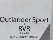 2016 Mitsubishi Rvr Owners Manual Book Guide P/N:9290H128 OEM Used Auto Parts