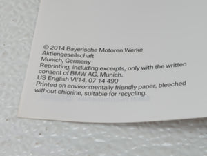 2014 Bmw 325i Owners Manual Book Guide OEM Used Auto Parts