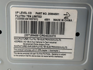 2009 Chevrolet Equinox Radio AM FM Cd Player Receiver Replacement P/N:25994581 Fits OEM Used Auto Parts