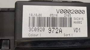 2009 Volkswagen Passat Instrument Cluster Speedometer Gauges P/N:VD1 VW 3C0 920 972 A Fits OEM Used Auto Parts - Oemusedautoparts1.com