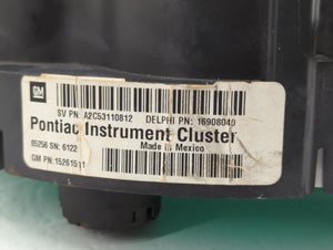 2005-2007 Pontiac G6 Instrument Cluster Speedometer Gauges P/N:15261511 Fits 2005 2006 2007 OEM Used Auto Parts