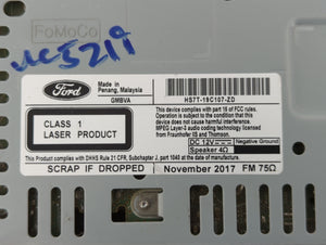 2017-2019 Ford Fusion Radio AM FM Cd Player Receiver Replacement P/N:HS7T-19C107-ZE HS7T-19C107-ZA Fits 2017 2018 2019 OEM Used Auto Parts